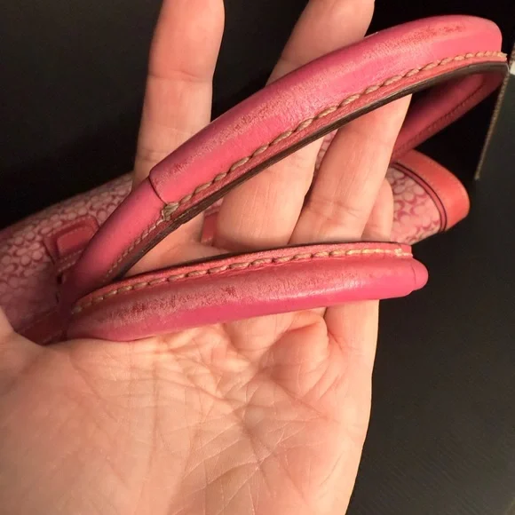 Vintage Coach 7080 pink soho signature canvas jacquard satchel purse suede trim - Picture 14 of 14